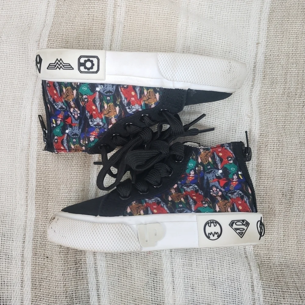 Ground Up Justice League Superhero High Tops Sneakers Black Size 7 DC‎ Comics